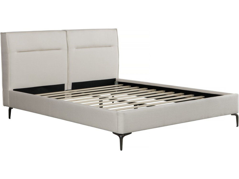 Cama de casal em tecido designer "Moritz" - 140 x 190 cm - Bege