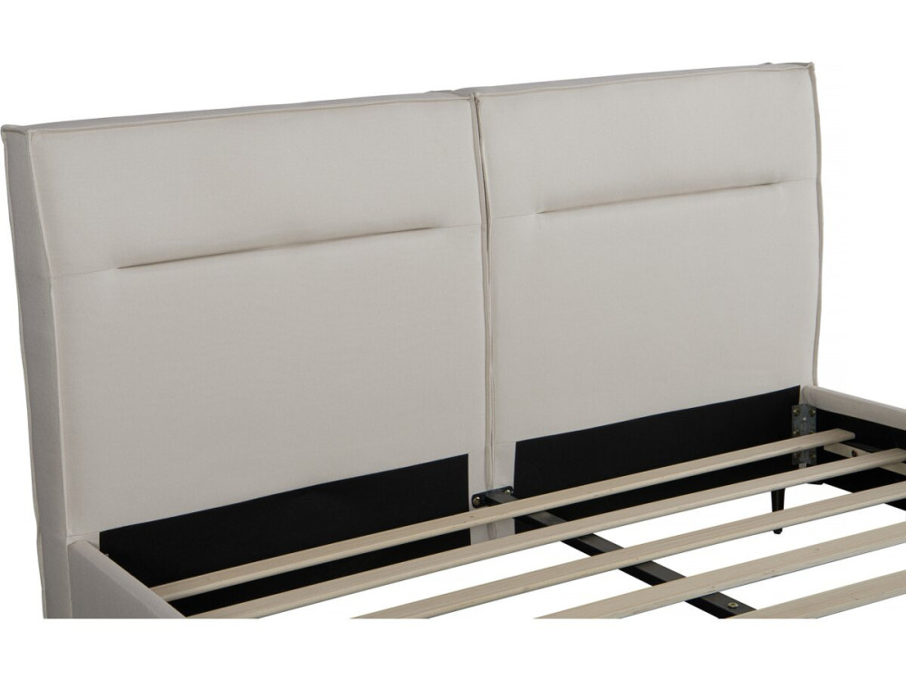 Cama de casal em tecido designer "Moritz" - 140 x 190 cm - Bege