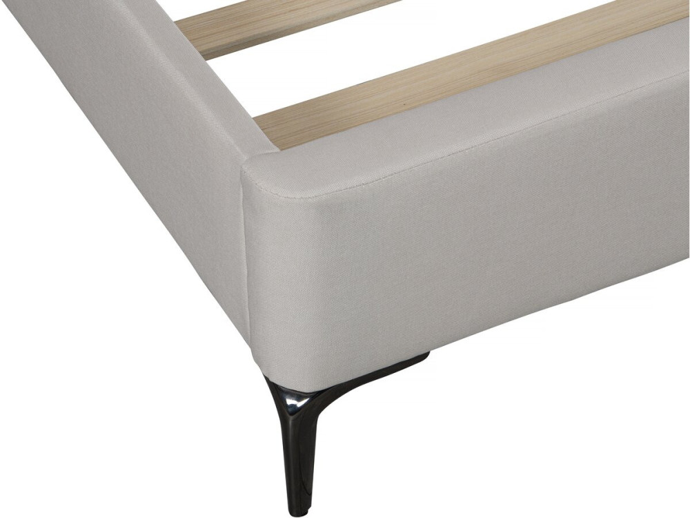 Cama de casal em tecido designer "Moritz" - 140 x 190 cm - Bege