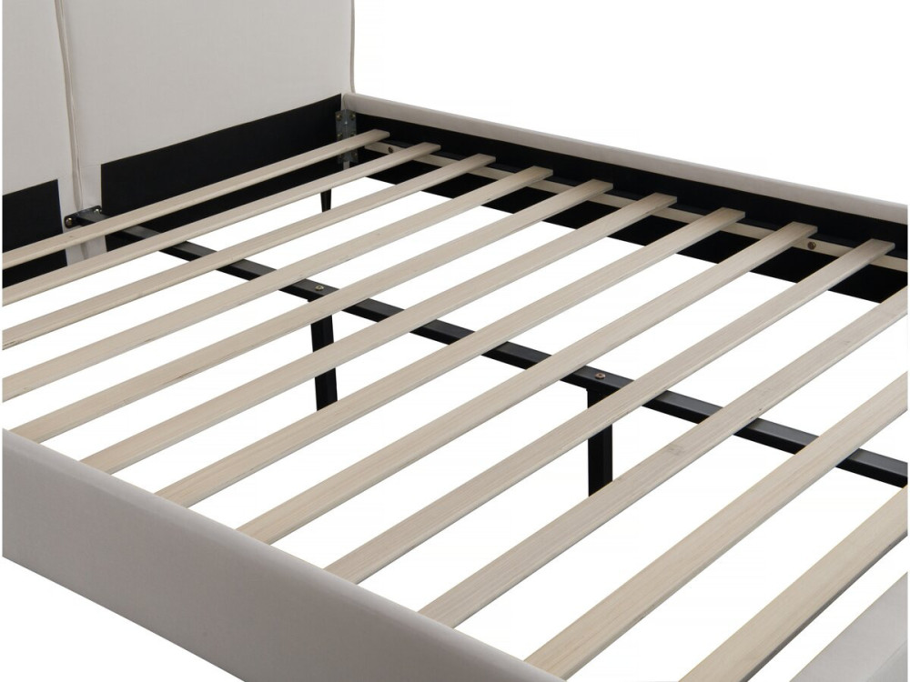 Cama de casal em tecido designer "Moritz" - 140 x 190 cm - Bege