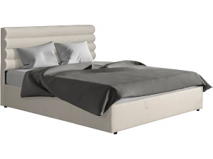 Cama de casal em veludo de design "Livigno" - 140 x 190 cm - Bege