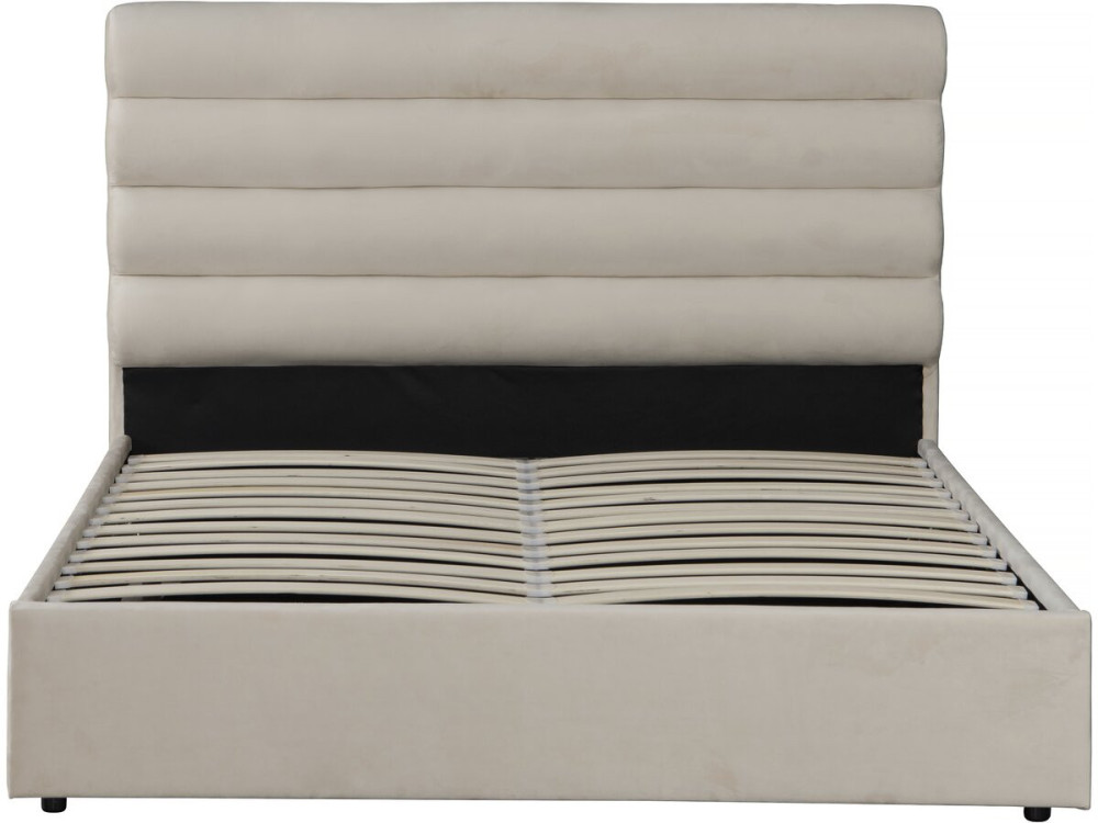 Cama de casal em veludo de design "Livigno" - 140 x 190 cm - Bege