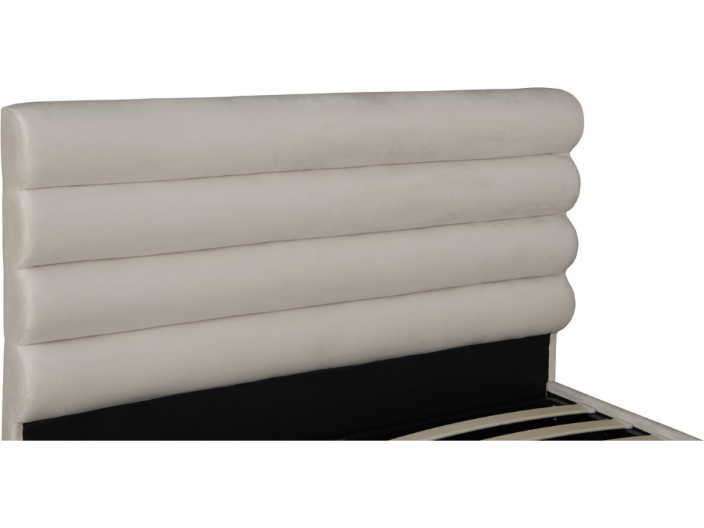 Cama de casal em veludo de design "Livigno" - 140 x 190 cm - Bege