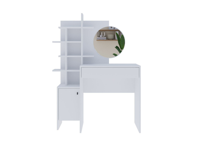 Mesa de maquilhagem de madeira "Mup" 105 x 35 x 151 cm - Branco