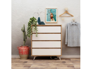 Cómoda de madeira "Suvera" - 70 x 40 x 86 cm - Bege 2