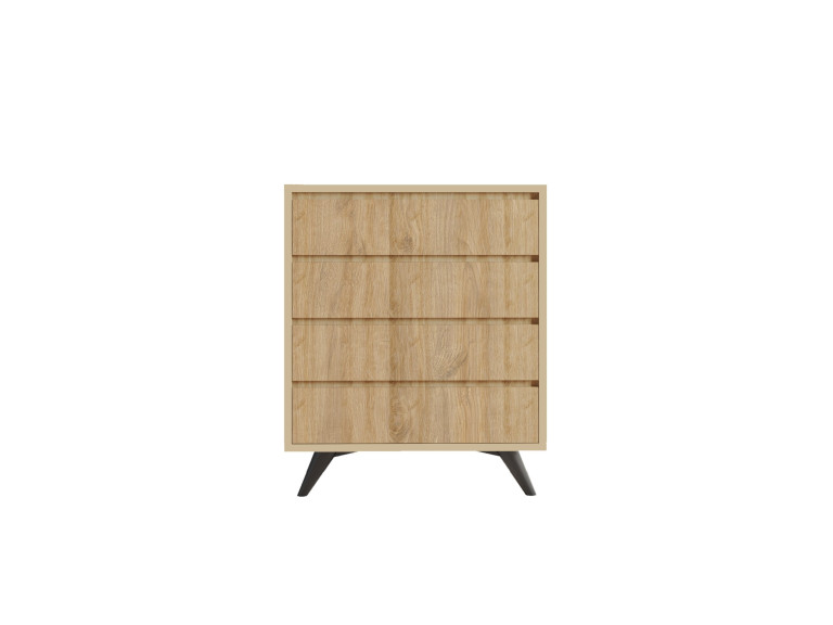 Cómoda de madeira "Suvera" - 70 x 40 x 86 cm - Castanho claro