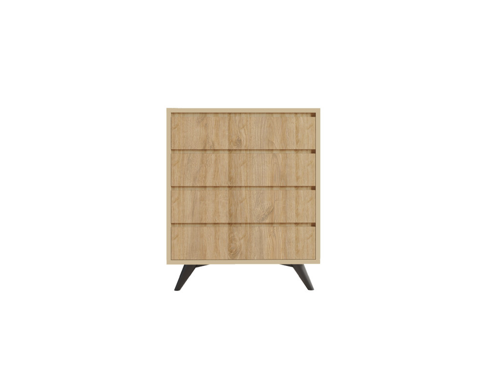 Cómoda de madeira "Suvera" - 70 x 40 x 86 cm - Castanho claro
