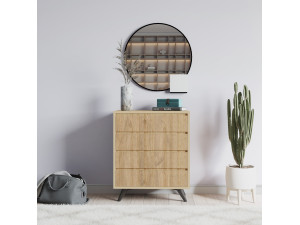 Cómoda de madeira "Suvera" - 70 x 40 x 86 cm - Castanho claro 2