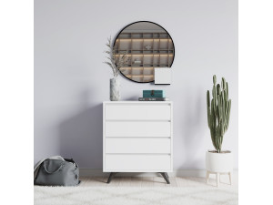 Cómoda de madeira "Suvera" - 70 x 40 x 86 cm - Branco 2