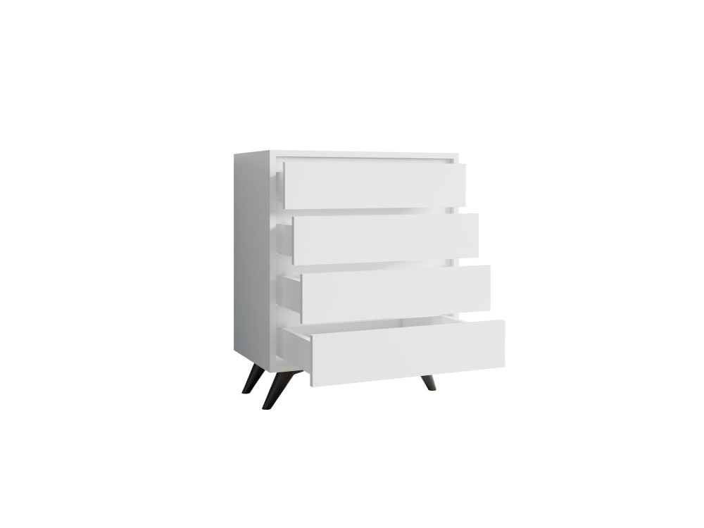 Cómoda de madeira "Suvera" - 70 x 40 x 86 cm - Branco