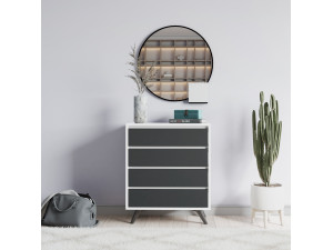 Cómoda de madeira "Suvera" - 70 x 40 x 86 cm - Branco 2