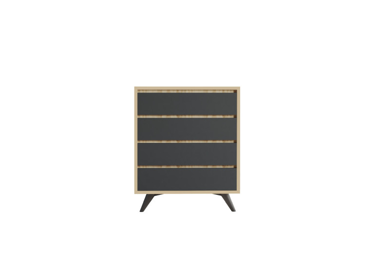 Cómoda de madeira "Suvera" - 70 x 40 x 86 cm - Castanho