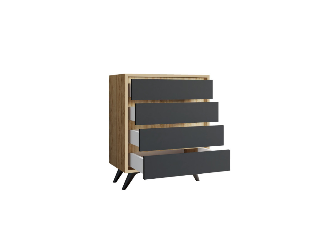 Cómoda de madeira "Suvera" - 70 x 40 x 86 cm - Castanho