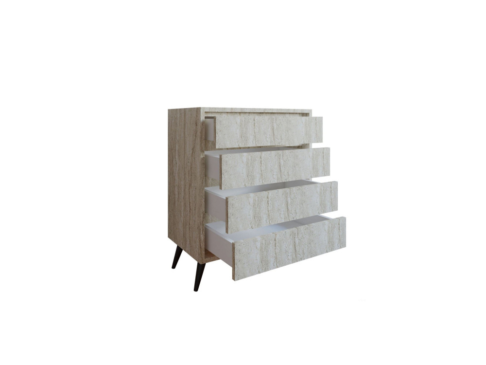Cómoda de madeira "Suvera" - 70 x 40 x 86 cm - Travertino
