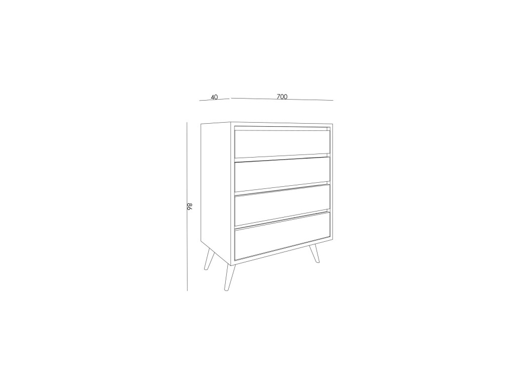 Cómoda de madeira "Suvera" - 70 x 40 x 86 cm - Bege marmoreado