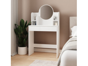 Toucador "Idis" com espelho de madeira - 75 x 35 x 135 cm - Branco 2
