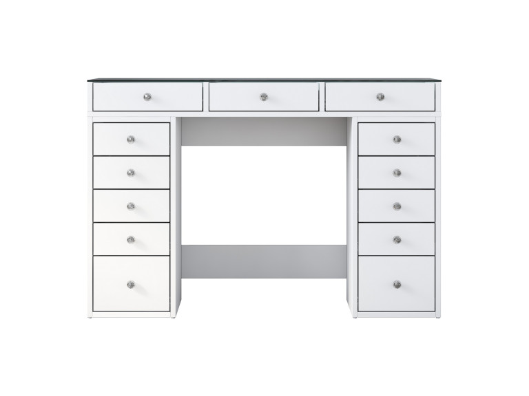 Toucador "Sina" com gavetas embutidas em madeira - 120 x 44 x 80 cm - Branco