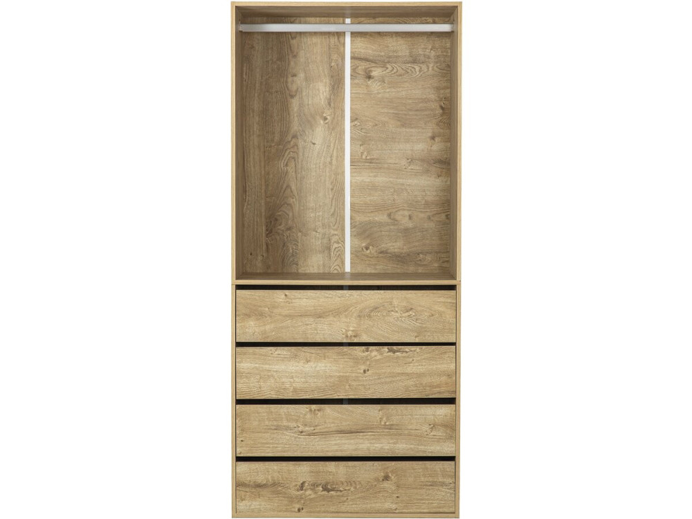 Roupeiro "Opéra" com 4 gavetas e 1 espaço para pendurar - 80 x 45 x 180 cm - Bege