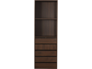 Roupeiro "Opéra" com 5 gavetas e 2 prateleiras - 60 x 45 x 180 cm - Castanho