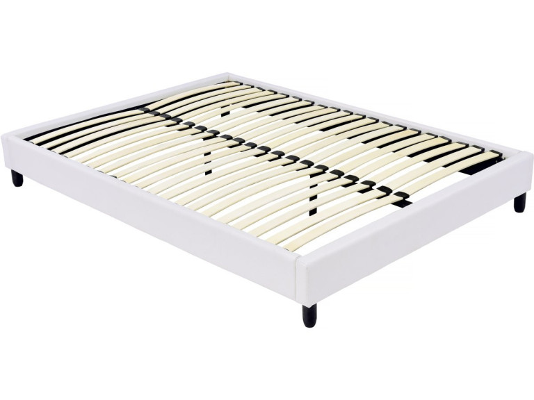 Base de ripas estofada - 160 x 200 cm - 13 ripas - Branco