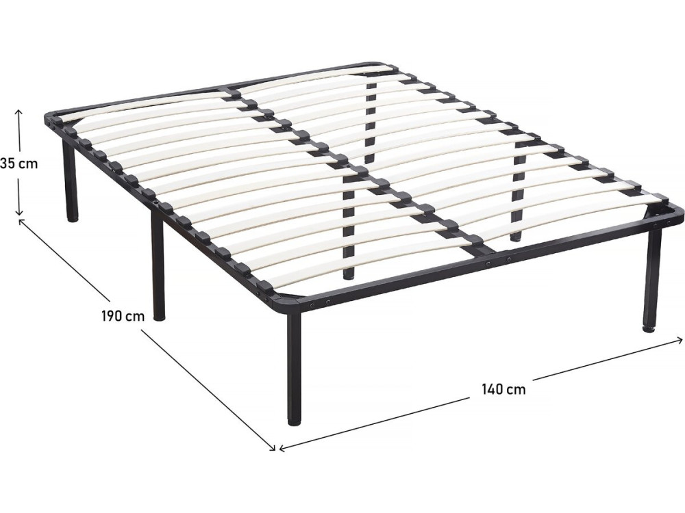 Estrado de ripas + pés para colchão - 140 x 190 cm - 26 ripas