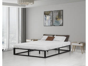 Estrutura de cama metálica 160 x 200 cm - Preto 2