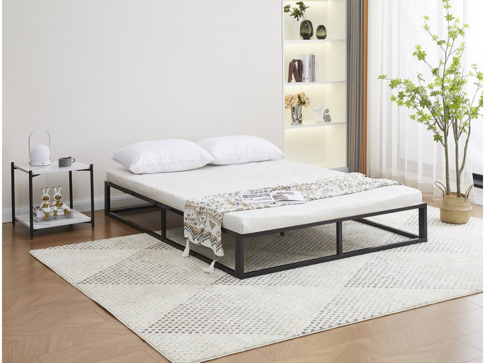Estrutura de cama metálica 160 x 200 cm - Preto