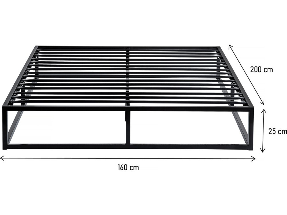 Estrutura de cama metálica 160 x 200 cm - Preto