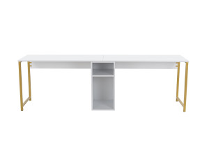 Secretária de estudo Twin - 240 x 60 x 74 cm - Ouro branco