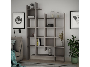 Estante de madeira "Manco" 122 x 25,5 x 188 cm - Mocha claro 2