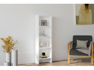 Estante de madeira "Barkin" - 40 x 19 x 150 cm - Branco 2