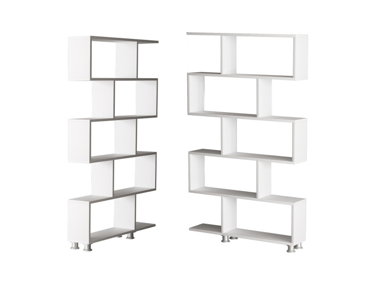 Estante de madeira "Nilüfer" - 90 x 20 x 156 cm - Branco