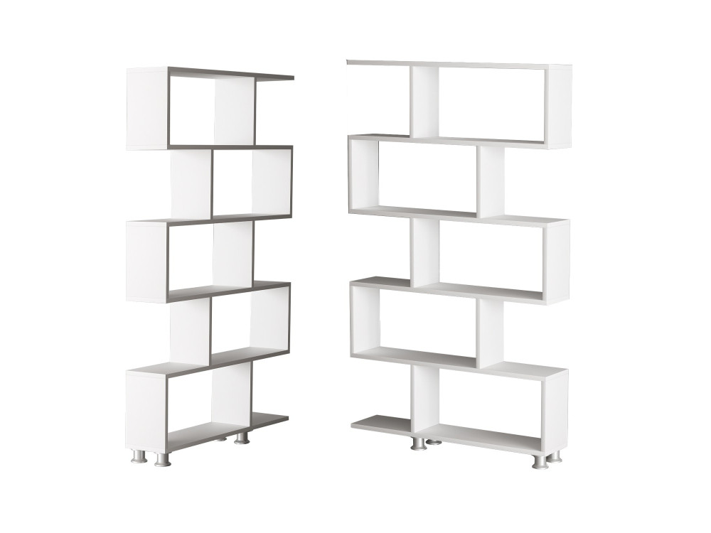 Estante de madeira "Nilüfer" - 90 x 20 x 156 cm - Branco