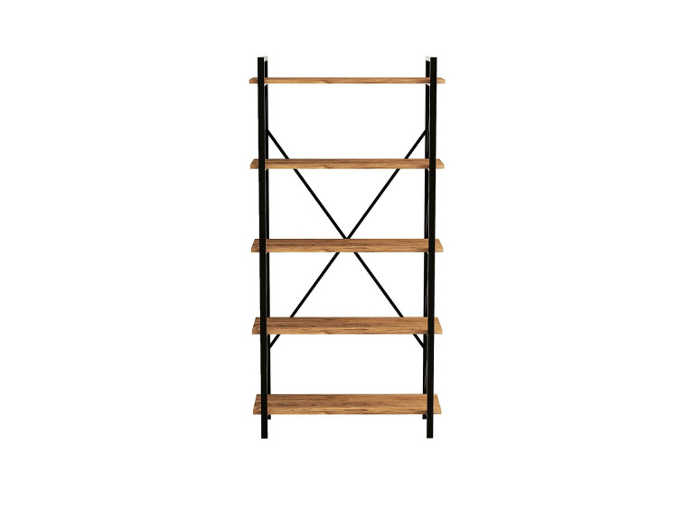 Estante de madeira "Nero" - 90 x 33 x 180 cm - Atlantic PineBlack