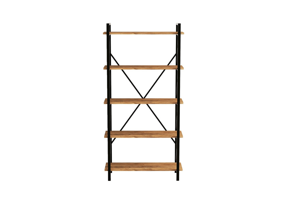 Estante de madeira "Nero" - 90 x 33 x 180 cm - Atlantic PineBlack