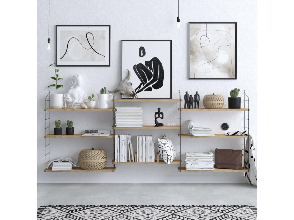 Estante de madeira "Laba" - 216 x 20 x 85 cm - Carvalho