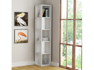 Estante de madeira "Piano" - 34 x 34 x 161 cm - Branco 2