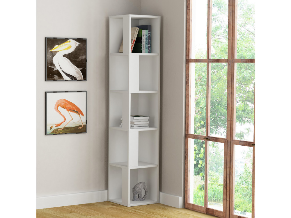 Estante de madeira "Piano" - 34 x 34 x 161 cm - Branco