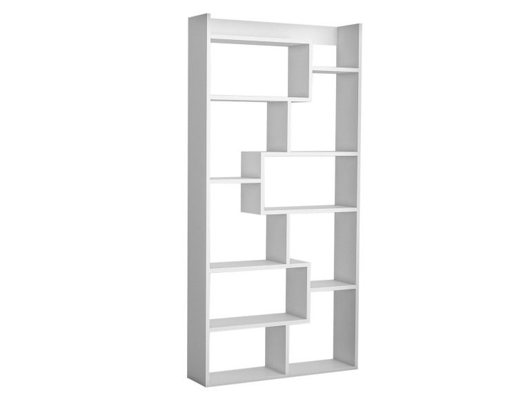 Estante de madeira "Kuttap" - 90 x 22 x 182 cm - Branco