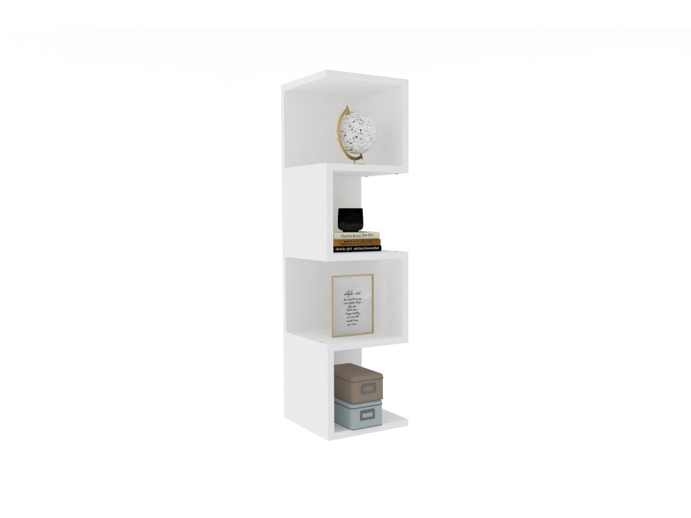 Estante de madeira "Alin" - 27 x 25 x 95 cm - Branco