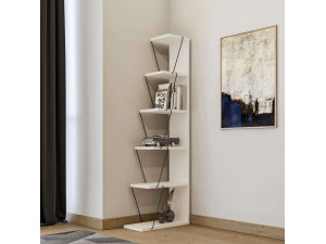 Estante de madeira "Ayder" - 50 x 22 x 150 cm - Branco 2