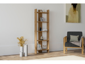 Estante de madeira "Virba" - 52 x 22 x 149 cm - Nogueira 2