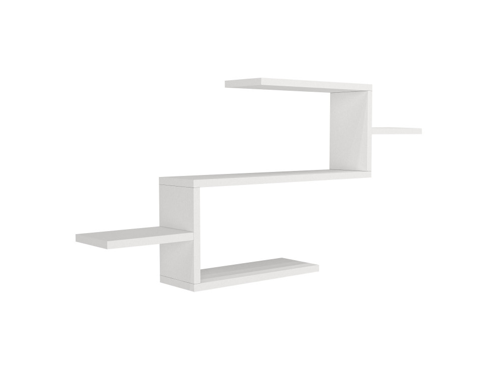 Estante de madeira "Twist" - 104 x 14 x 49 cm - Branco