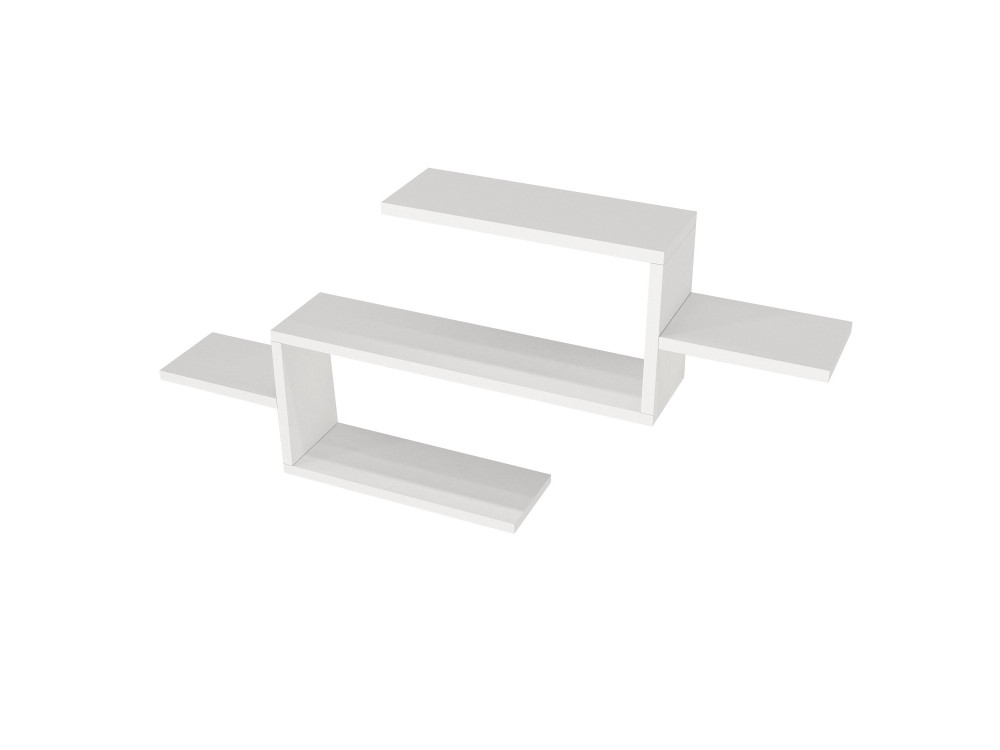 Estante de madeira "Twist" - 104 x 14 x 49 cm - Branco
