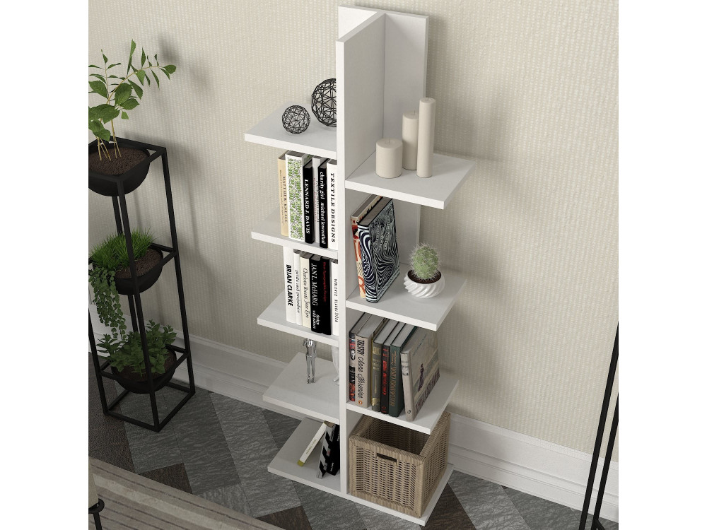 Estante de madeira "Tree" - 45 x 22 x 121 cm - Branco