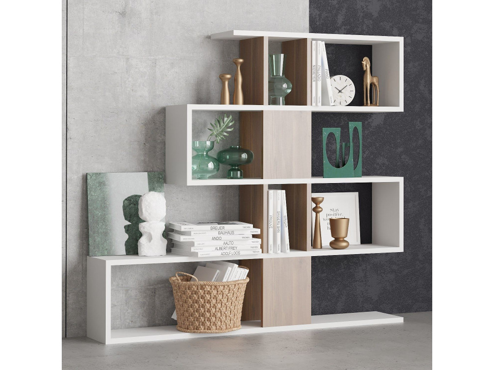 Estante de madeira "Karlin" - 120 x 20 x 109 cm - Branco