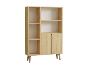 Estante de madeira "Lumo" - 80 x 24 x 120 cm - Bege