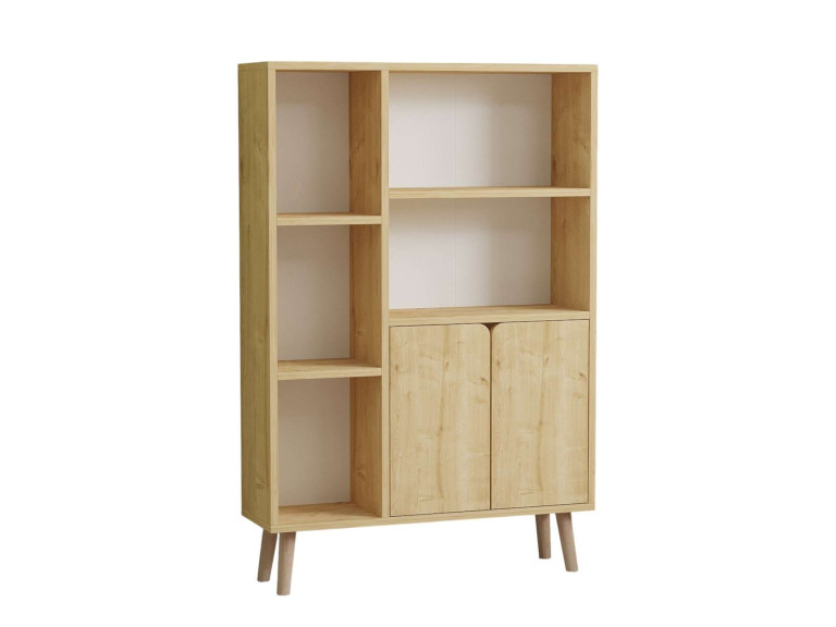 Estante de madeira "Lumo" - 80 x 24 x 120 cm - Bege