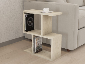 Mesa de apoio de madeira "Zet" - 45 x 17 x 51 cm - Travertino 2
