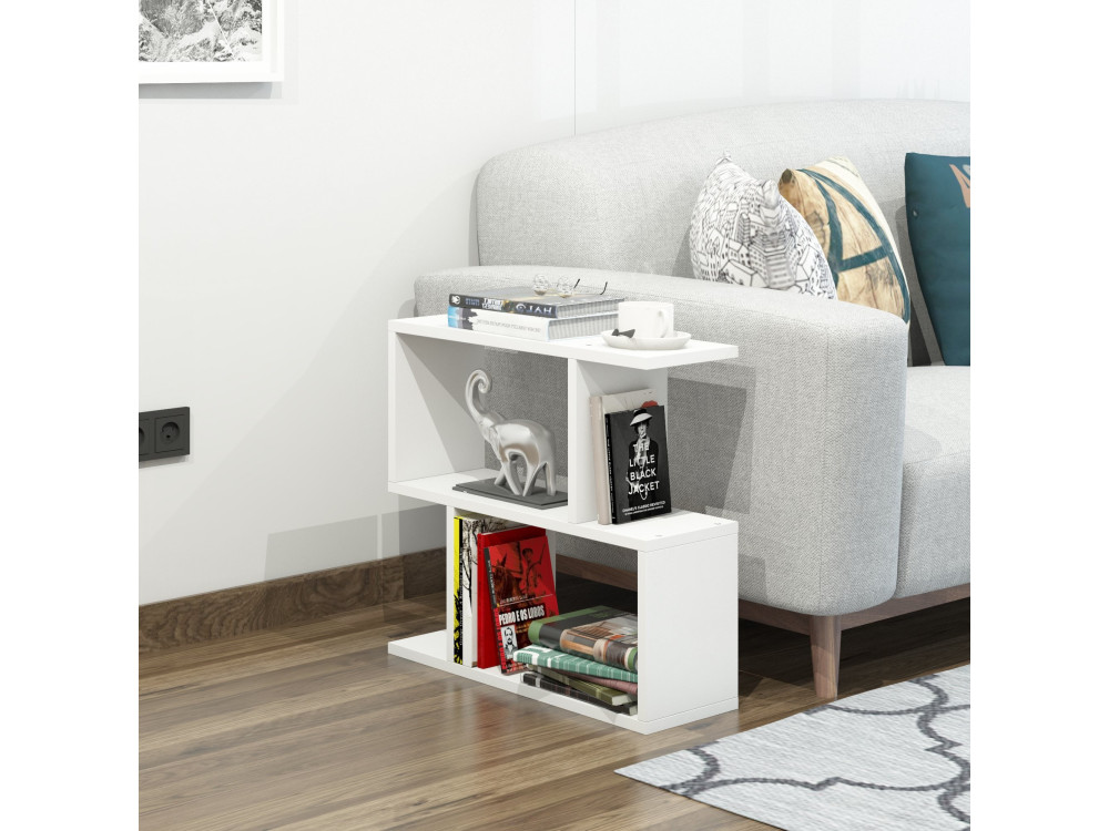 Mesa de apoio de madeira "Lale" - 60 x 20 x 55 cm - Branco
